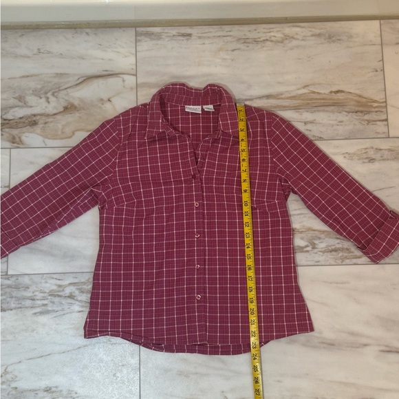 Sonoma Life + Style Red Plaid Button Down Shirt | Stretch | Size L - Picture 4 of 6